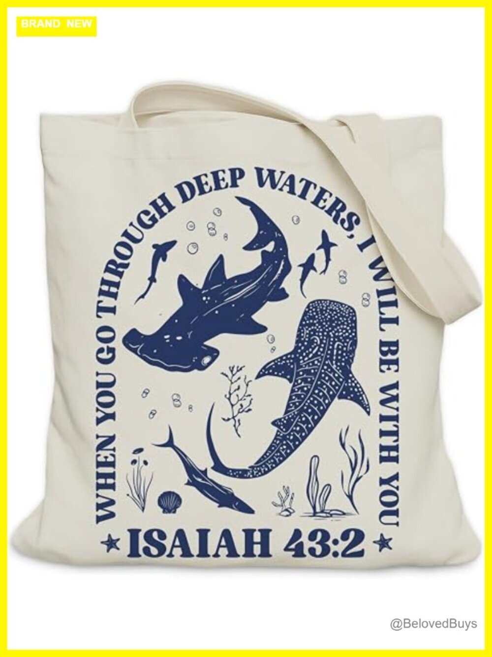 Canvas Tote Bag with Inner Zippered Pocket for Church Bible Study